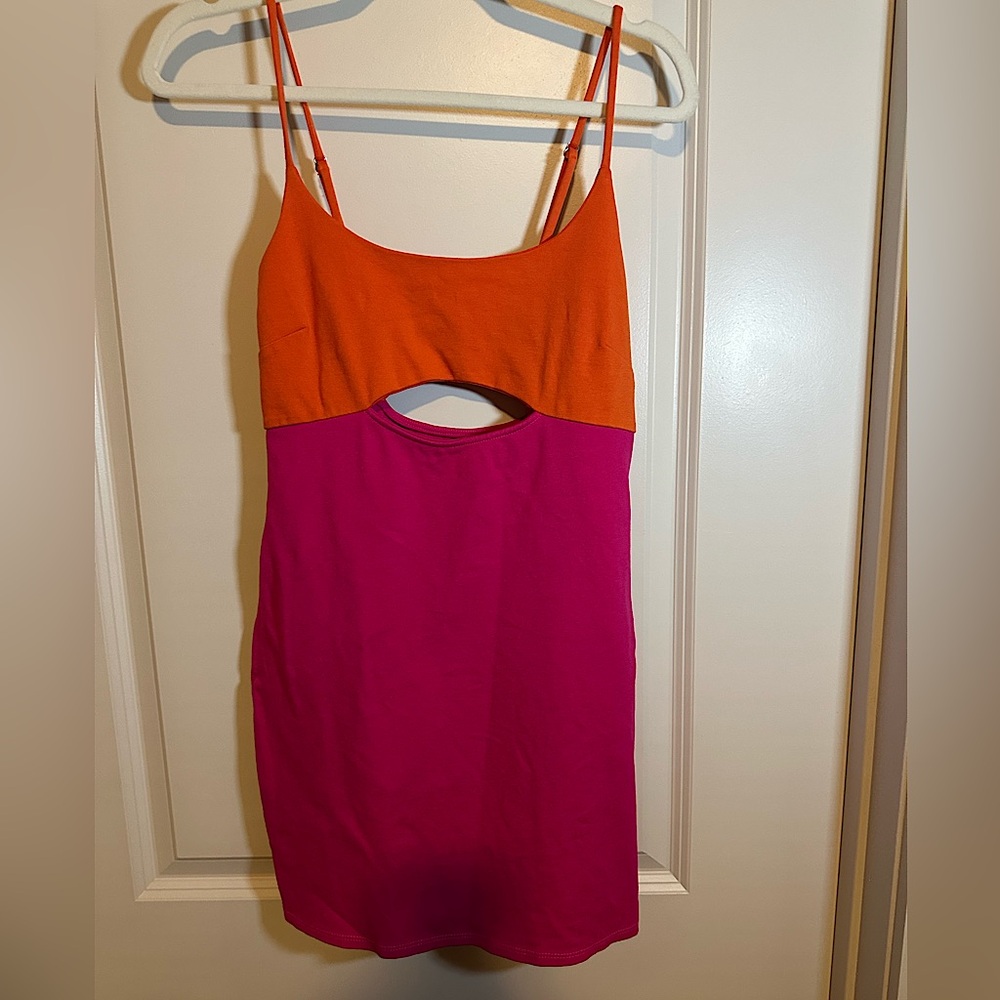 Orange and Pink mini dress
